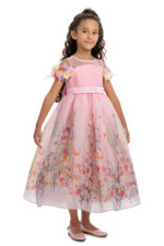 ⁦فستان طويل مزهر للفتيات من بودر، للأعمار من 3 إلى 7 سنوات⁩ - الصورة ⁦3⁩