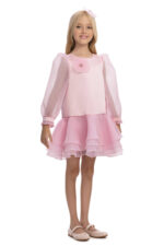 ⁦فستان أورجانزا مزين بالزهور للفتيات من عمر 3 إلى 7 سنوات⁩ - الصورة ⁦3⁩