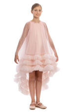 ⁦فستان الفتيات بطبقات التول مع عباءة للأعمار من 8 إلى 14 سنة⁩ - الصورة ⁦3⁩