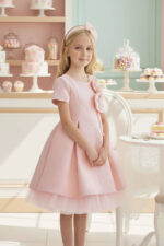 فستان جاكار للفتيات من بودر للأعمار من 3 إلى 7 سنوات