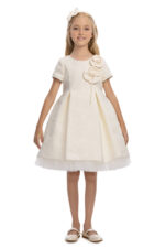 ⁦فستان جاكار بنات بلون العاج للأعمار من 3 إلى 7 سنوات⁩ - الصورة ⁦2⁩