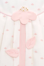 ⁦فستان وردي مع رباط رأس للبنات الرضع باللون الكريمي 6-24 شهر⁩ - الصورة ⁦3⁩