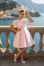 طقم فستان بنات بنقشة النقاط ورباط رأس للأطفال من 3 إلى 7 سنوات