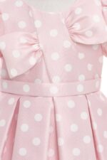 ⁦طقم فستان بنات بنقشة النقاط ورباط رأس للأطفال من 3 إلى 7 سنوات⁩ - الصورة ⁦3⁩