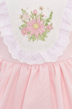 ⁦فستان بناتي مطرز وفكتوري مع رباط رأس للأطفال من عمر 6 إلى 24 شهرًا⁩ - الصورة ⁦3⁩