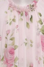 ⁦فستان شيفون وردي بأكمام طويلة للبنات من 8 إلى 15 سنة⁩ - الصورة ⁦3⁩