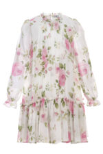 ⁦فستان شيفون بأكمام طويلة للفتيات بلون الكريمي للأعمار من 8 إلى 15 سنة⁩ - الصورة ⁦2⁩