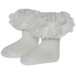 جوارب للأطفال بلون الابيض  (0-6 شهر)