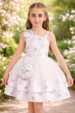 ⁦فستان وردي بتَنُّورة من التول للبنات من عمر 4 إلى 8 سنوات،⁩ - الصورة ⁦5⁩