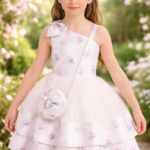 فستان وردي بتَنُّورة من التول للبنات من عمر 4 إلى 8 سنوات،