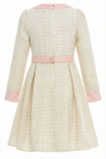 ⁦فستان أنيق من التويد للبنات بأزرار لؤلؤية (من عمر 8 إلى 15 سنة)⁩ - الصورة ⁦3⁩