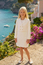 ⁦طقم فستان وسترة من الدانتيل الزهري للبنات (من عمر 8 إلى 15 سنة)⁩ - الصورة ⁦6⁩