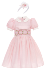 ⁦فستان كلاسيكي مطرز مع عصابة رأس (3–7 سنوات)⁩ - الصورة ⁦6⁩