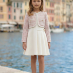 طقم فستان وسترة من التويد للبنات (من 3 إلى 7 سنوات)