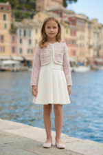 طقم فستان وسترة من التويد للبنات (من 3 إلى 7 سنوات)