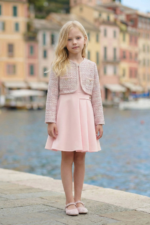 ⁦طقم فستان وسترة من التويد للبنات (من 3 إلى 7 سنوات)⁩ - الصورة ⁦3⁩