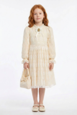 ⁦فستان دانتيل كلاسيكي للبنات مع حقيبة (من عمر 3 إلى 7 سنوات)⁩ - الصورة ⁦7⁩