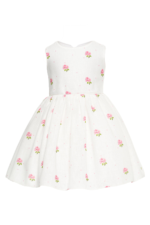 ⁦طقم فستان وسترة مطرز بالورود باللون البيج الفاتح للبنات الصغيرات، مقاس 6-24 شهرا⁩ - الصورة ⁦3⁩