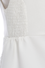 ⁦طقم فستان وسترة من الدانتيل الزهري للبنات باللون البيج، مقاس 8-15⁩ - الصورة ⁦3⁩