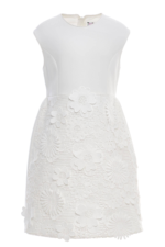 ⁦طقم فستان وسترة من الدانتيل الزهري للبنات باللون البيج، مقاس 8-15⁩ - الصورة ⁦5⁩