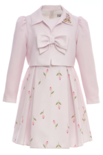 ⁦فستان وجاكيت بطبعة زهور للبنات الصغيرات، مقاسات من 8 إلى 15⁩ - الصورة ⁦3⁩