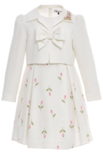 ⁦طقم فستان وجاكيت مطبوع عليه زهور للبنات (من عمر 8 إلى 15 سنة):⁩ - الصورة ⁦7⁩