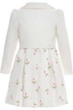 ⁦طقم فستان وجاكيت مطبوع عليه زهور للبنات (من عمر 8 إلى 15 سنة):⁩ - الصورة ⁦5⁩