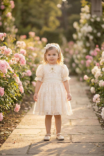 فستان دانتيل عتيق للفتيات الصغيرات مع عصابة رأس (من 6 إلى 24 شهرًا)