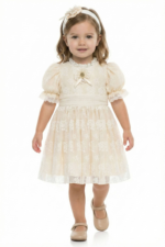 ⁦فستان دانتيل عتيق للفتيات الصغيرات مع عصابة رأس (من 6 إلى 24 شهرًا)⁩ - الصورة ⁦2⁩